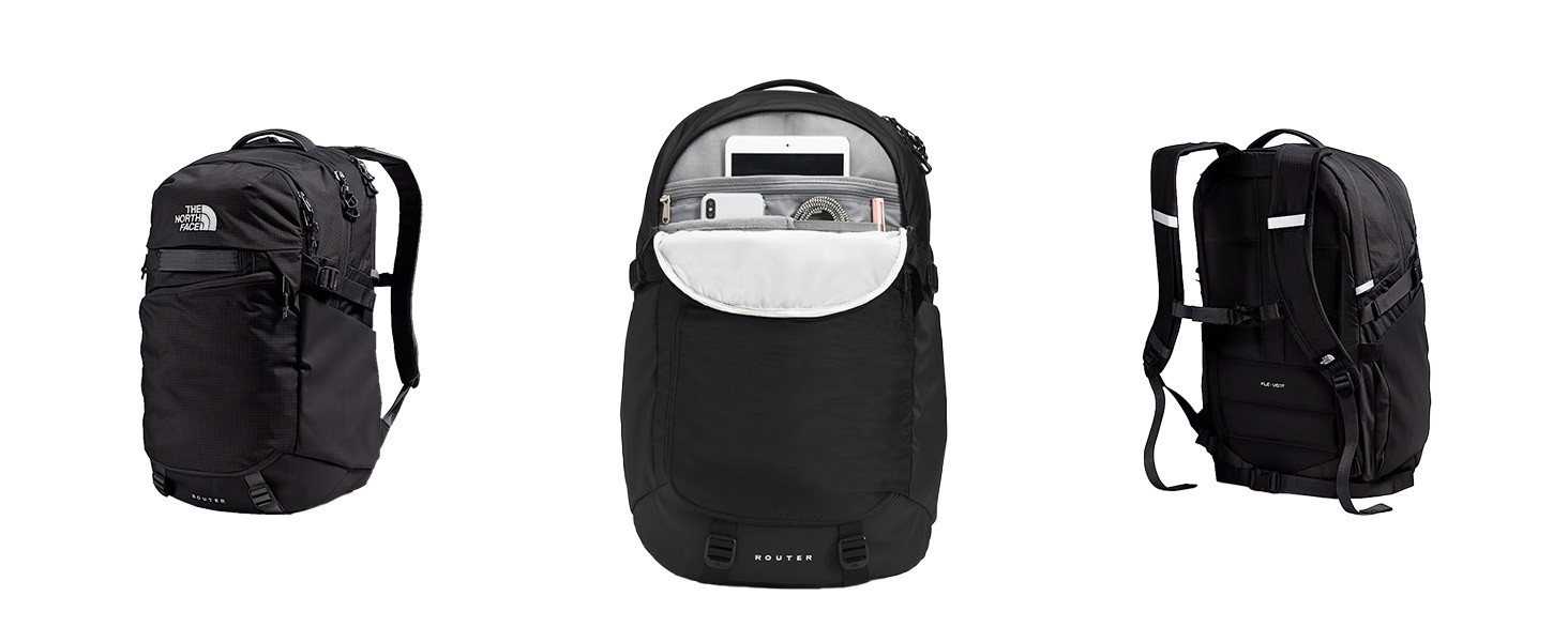Amazon.com: The North Face Router Everyday Laptop Backpack - Daypack, Water Repellent, Laptop Sleeve, Reflective Details, Asphalt Grey Light Heather/TNF Black-NPF, One Size : Electronics Amazon.com: The North Face Router Everyday Laptop Backpack - Daypack, Water Repellent, Laptop Sleeve, Reflective Details, Asphalt Grey Light Heather/TNF Black-NPF, One Size : Electronics