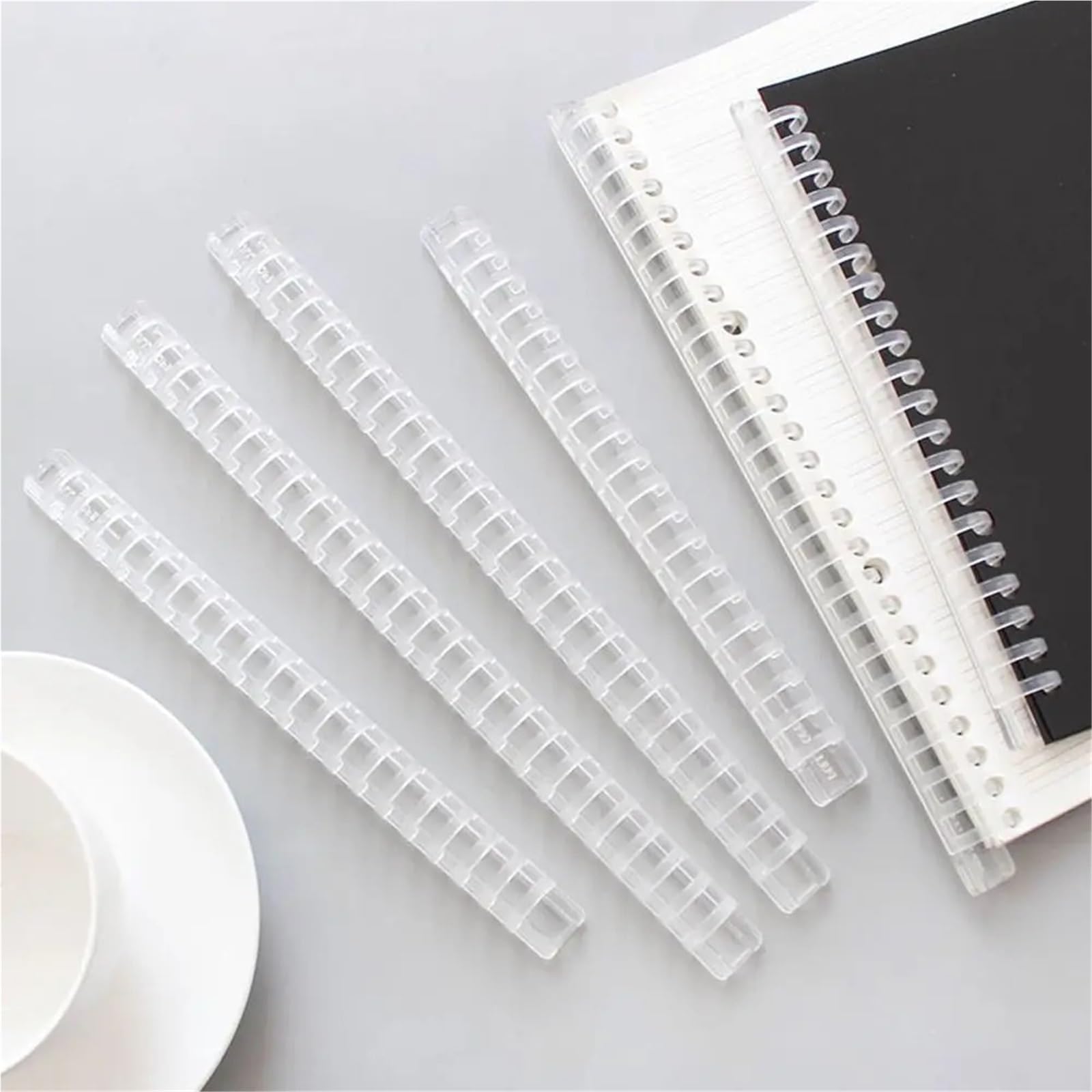 Dorsetti per rilegatura a fogli mobili, Anelli for raccoglitori di foglie in plastica da 50 pezzi, anelli for libri