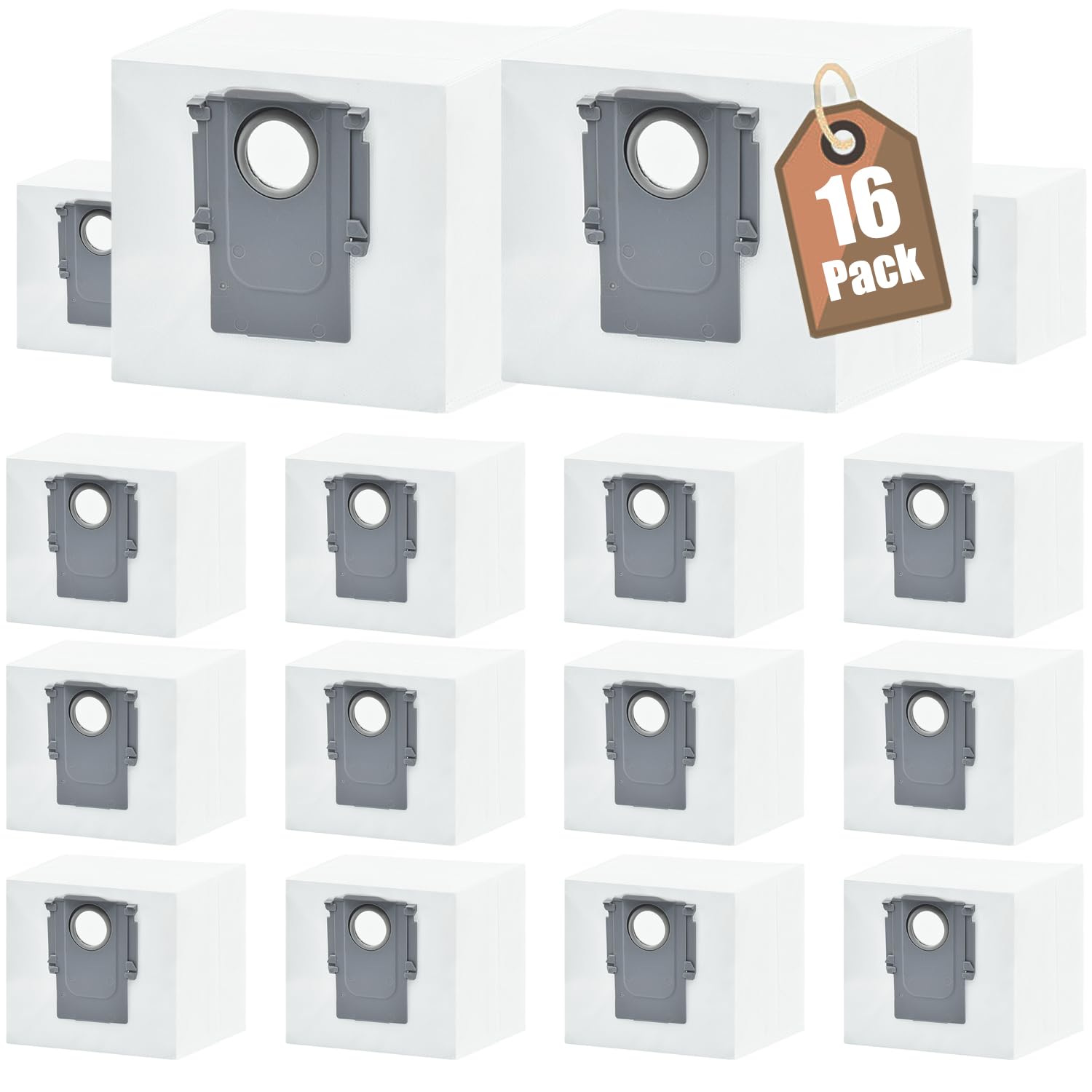 Staubsaugerbeutel für Roborock S8-Pro-Ultra S8-Plus S7-MaxV-Ultra - S7 Pro Ultra/ Q7 Max+/ Q7+/ Q8 Max+/ Q5+/ Q5 Pro+/ T8/ G10S/ G10S Pro Staubsauger Absaugstation, 16 Stück