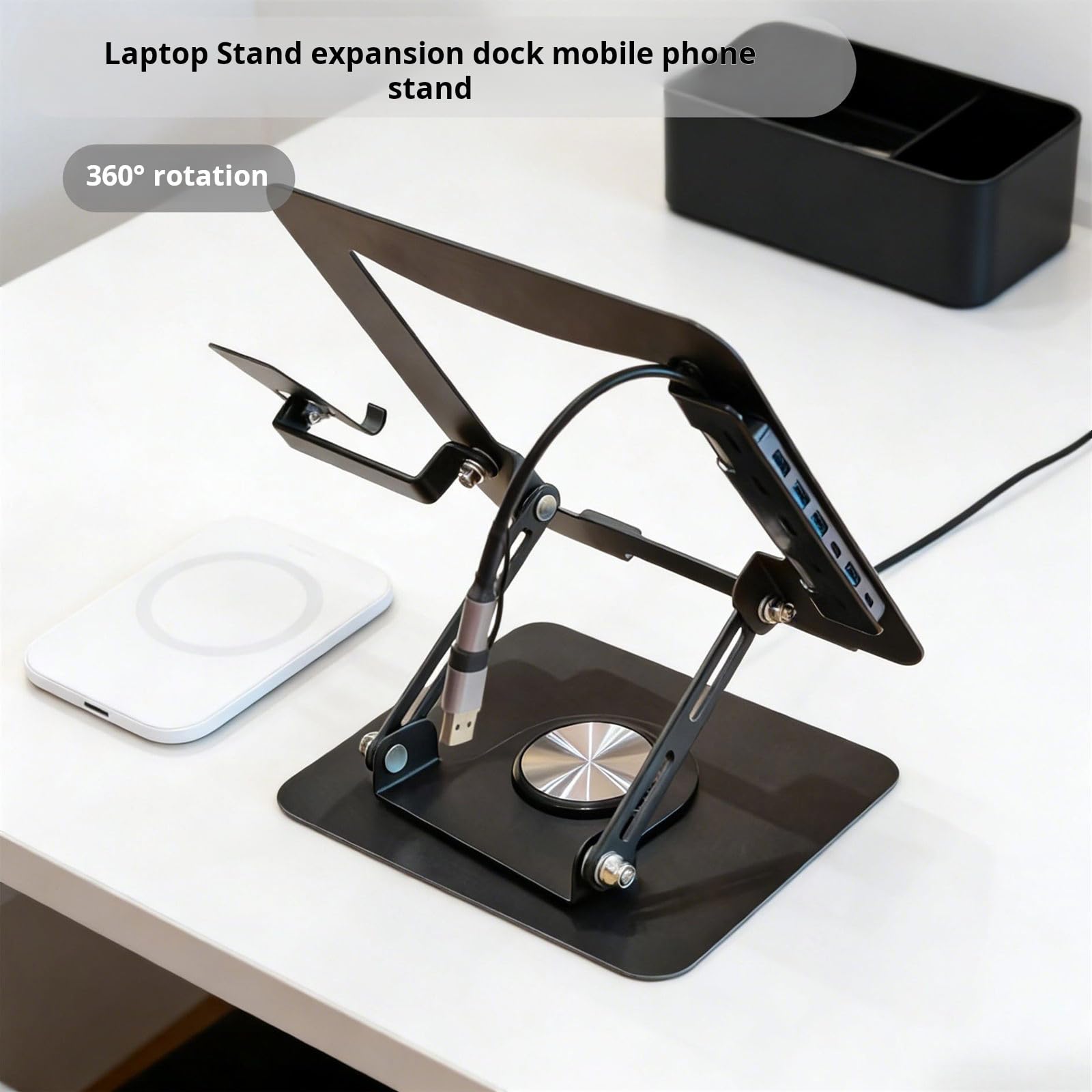 Supporto per notebook in alluminio con fori di raffreddamento migliorati e telaio robusto fino a 8 kg di capacità Supporto ergonomico per laptop