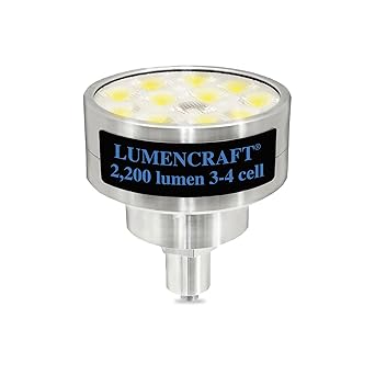 Lumencraft LED Conversion Kit Compatible/Replacement for Maglite Flashlight - 2200 Lumen Fits 3-4 D Cell - High Power Upgrade for Maglight with 12x LED Emitters
