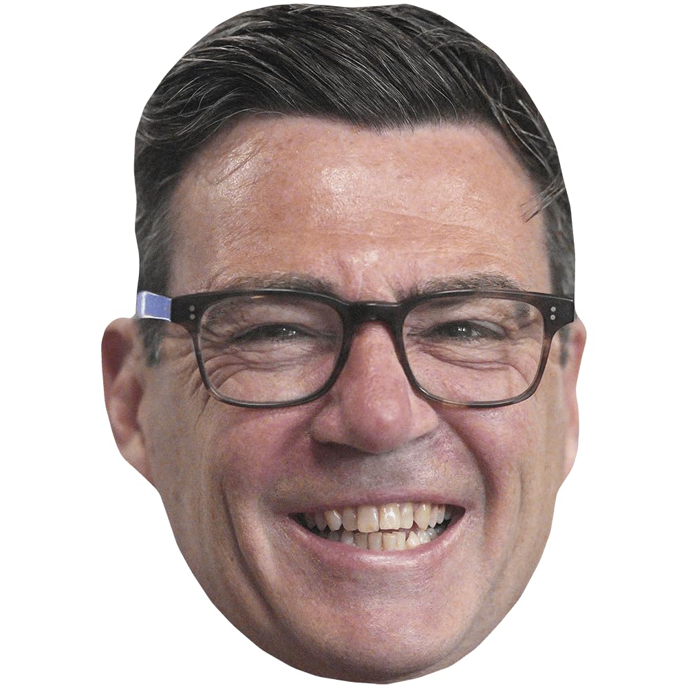 Andy Burnham (Glasses) Celebrity Mask, Flat Card Face, Fancy Dress Mask