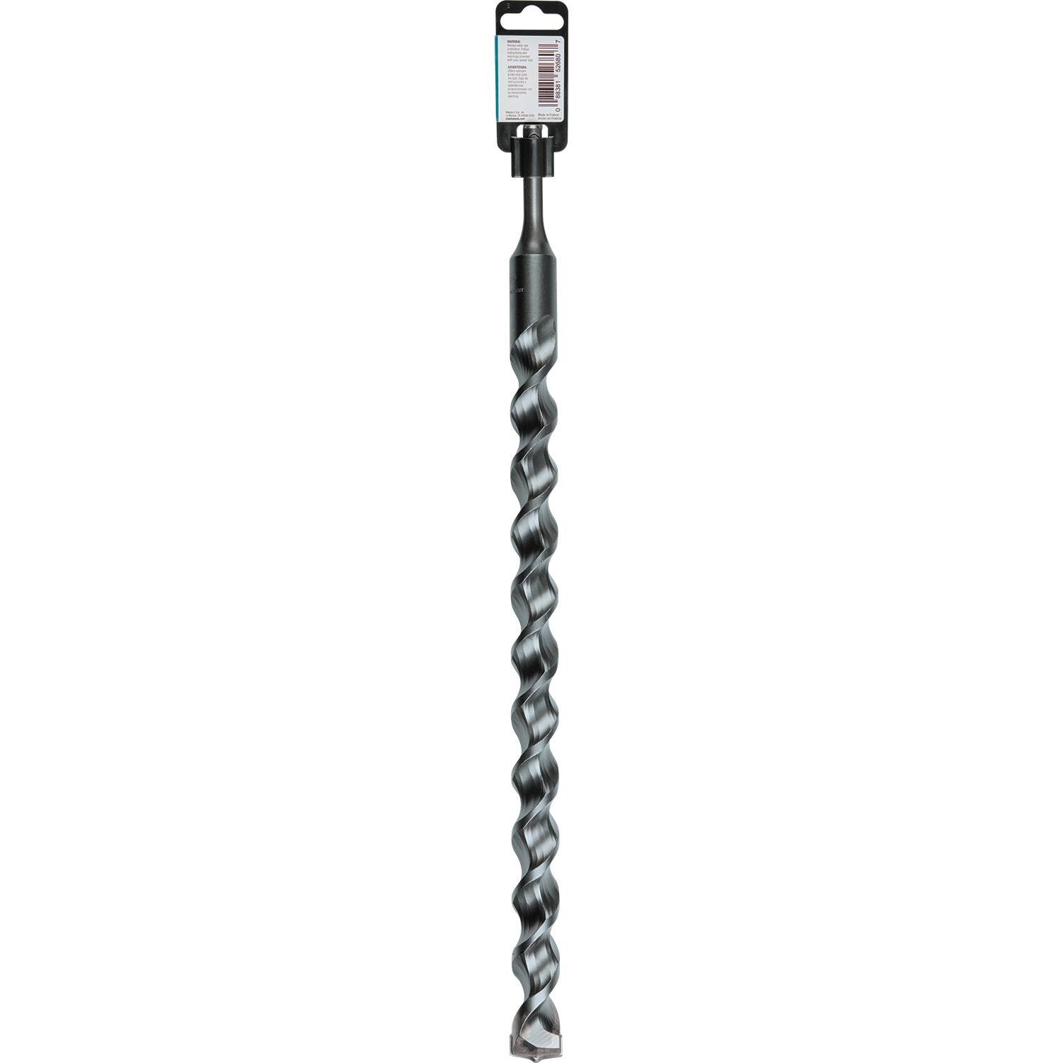 Makita B-60844 Punte da trapano lunghe 1'' x 18'', punta SDS-Plus, 2 frese