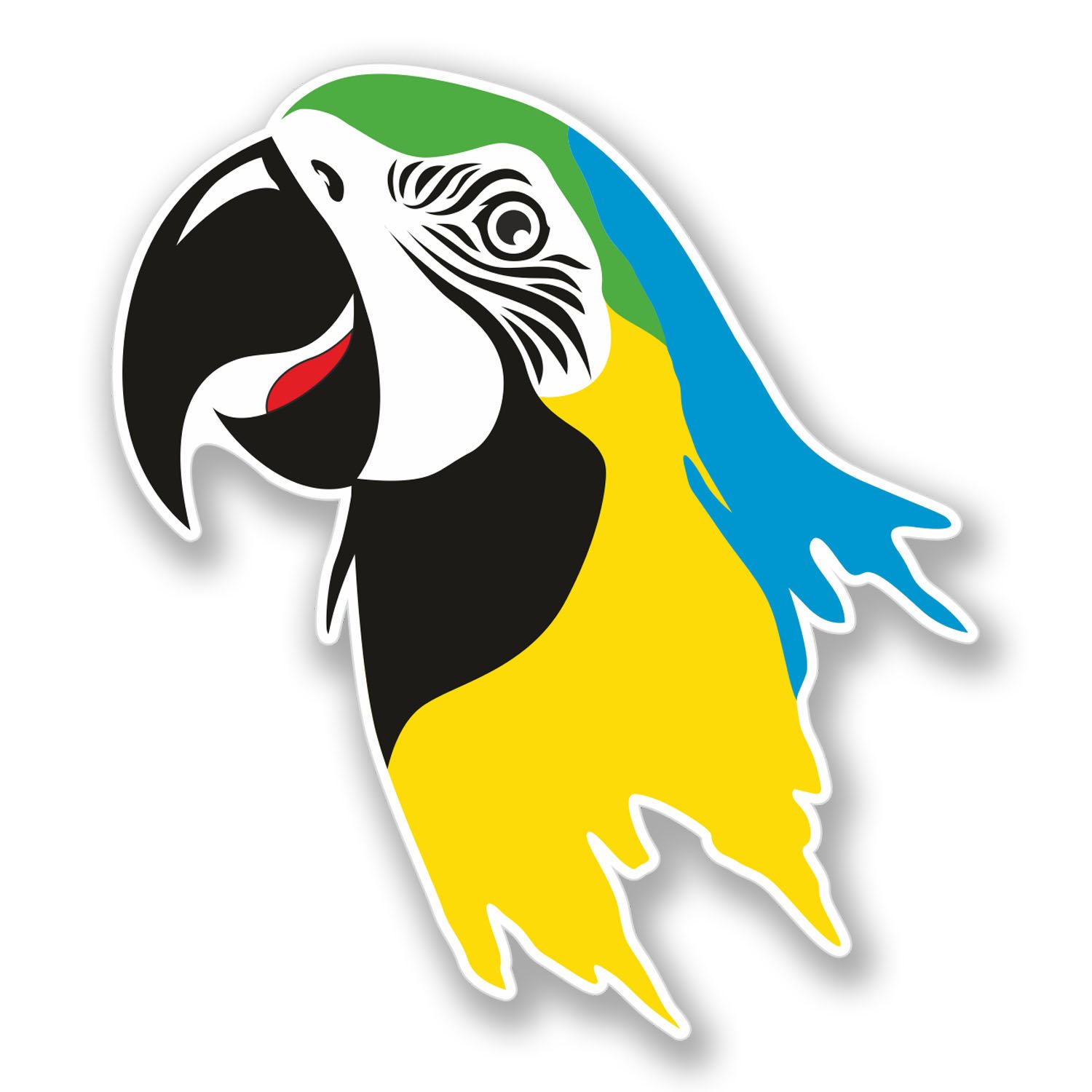 Destinationvinyl Multi 2 X Parrot Sticker Car Bike Bike Laptop Guitar Decal Bird Tropical Island #4157 (9Cm Wide X 10Cm Tall)