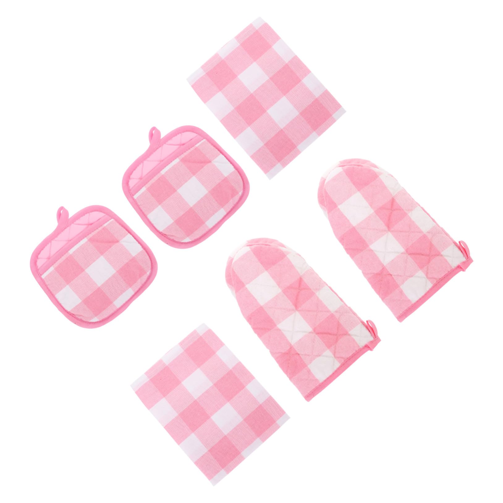 2 Sätze Teiliges Ofenhandschuhe und Geschirrtücher Hitzebeständige Scald Kissen Flexible Topfhandschuhe mit Rutschfestem Griff Inklusive Ofenhandschuhen Isolierpads und