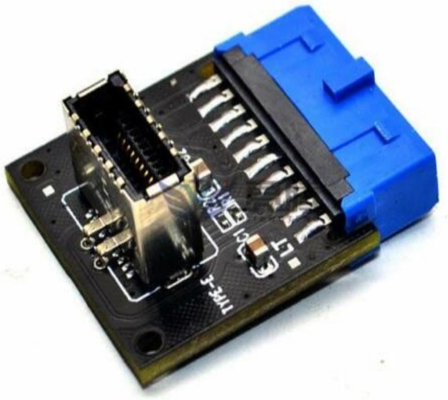 SaiRetail.Com USB 3.0 (3.1 Gen 2) Internal (19-Pin) Header to USB 3.1/3.2 Type-C (20-Pin) A-Key Front Panel Adapter