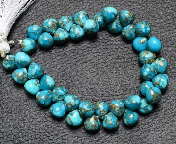 Turquoise de Mojave bleue naturelle en forme d'oignon 8 mm pour bijoux personnalisés