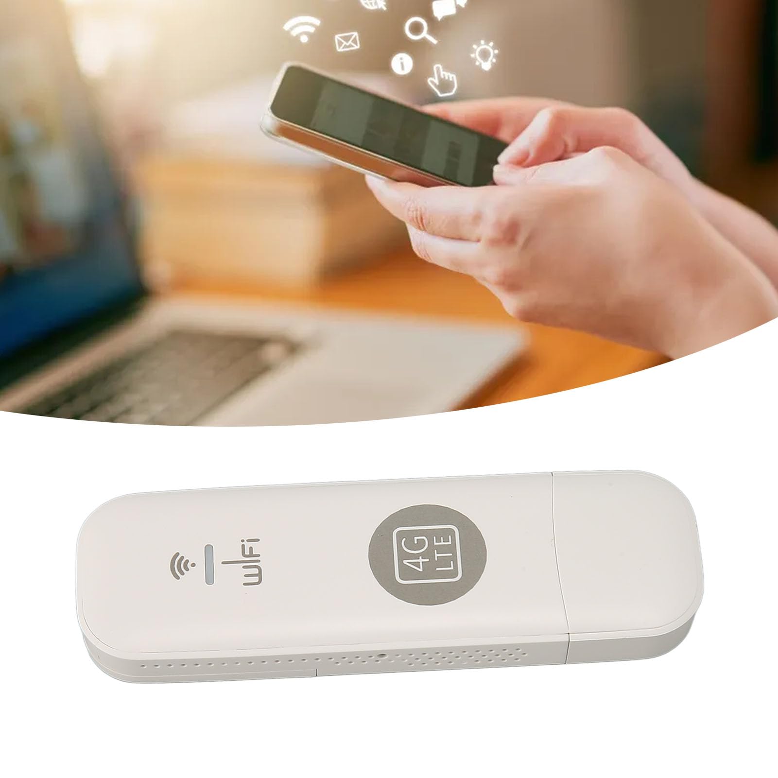 Cryfokt Adattatore WiFi USB Portatile 150Mbps per 10 Utenti, Dongle (WHITE)