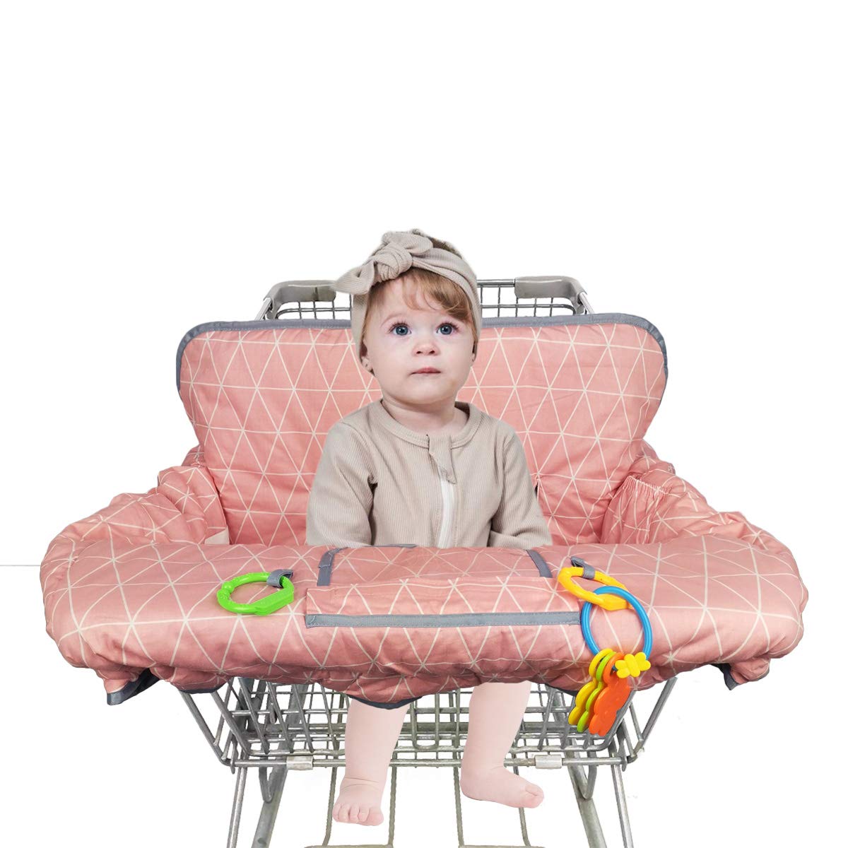 Shopping Cart Cover for Baby Cotton High Chair Cover, Reversible, Machine Washable for Infant, Toddler, Boy or Girl Large (Grey Arrow Print) : Baby