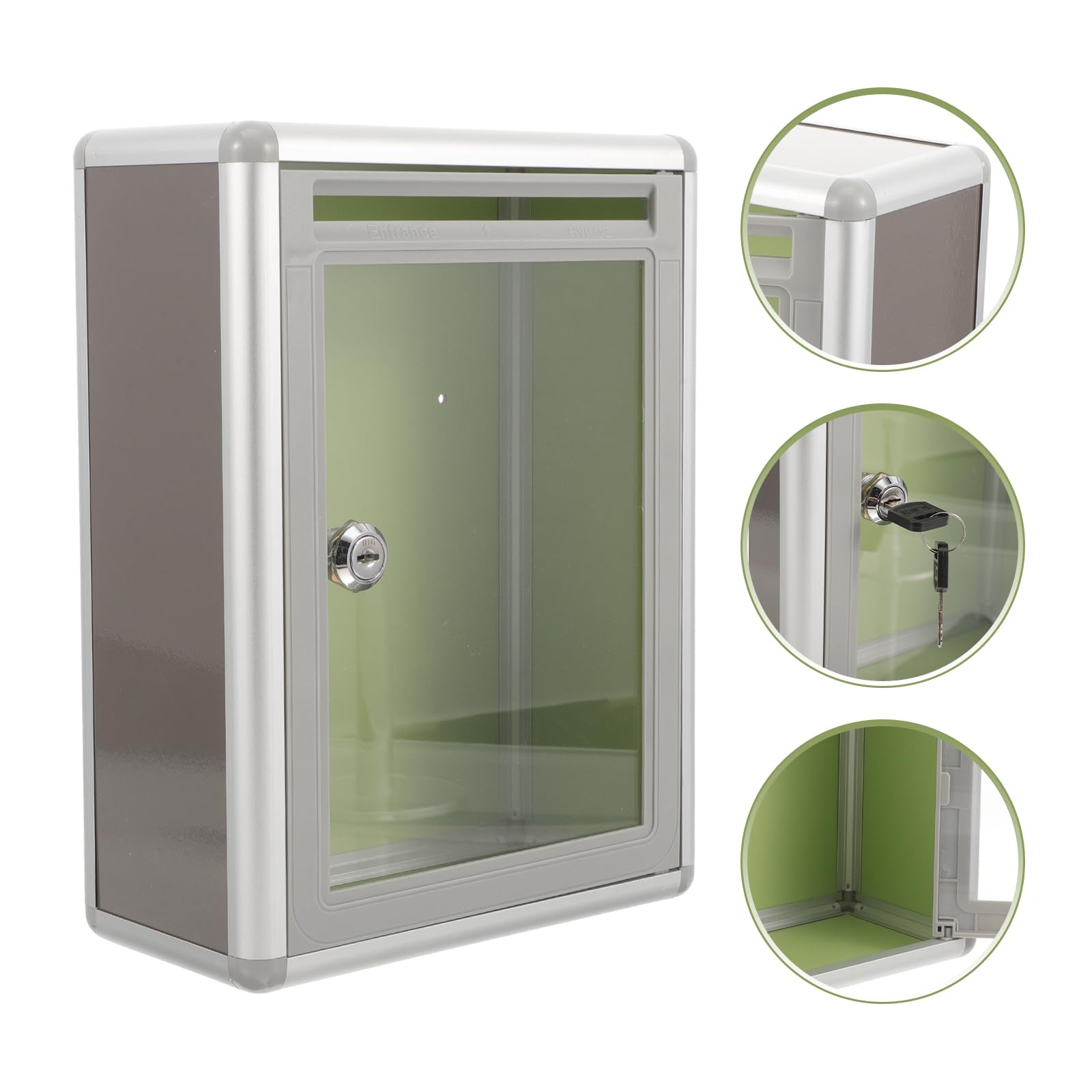 PRETYZOOM Boîte de Rangement Murale en Acrylique Transparent - Petit Conteneur à Suggestions avec Dispositif de Fermeture, Accessoire de Bureau et Maison pour Collecte de Notes, Lot de 1