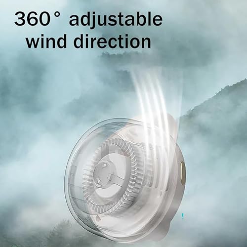 Miniatura 3 de Mini ventilador portátil silencioso sin aspas con clip, 900 mAh USB-C recargable, ventilador de cuello manos libres de 3 velocidades, dirección de