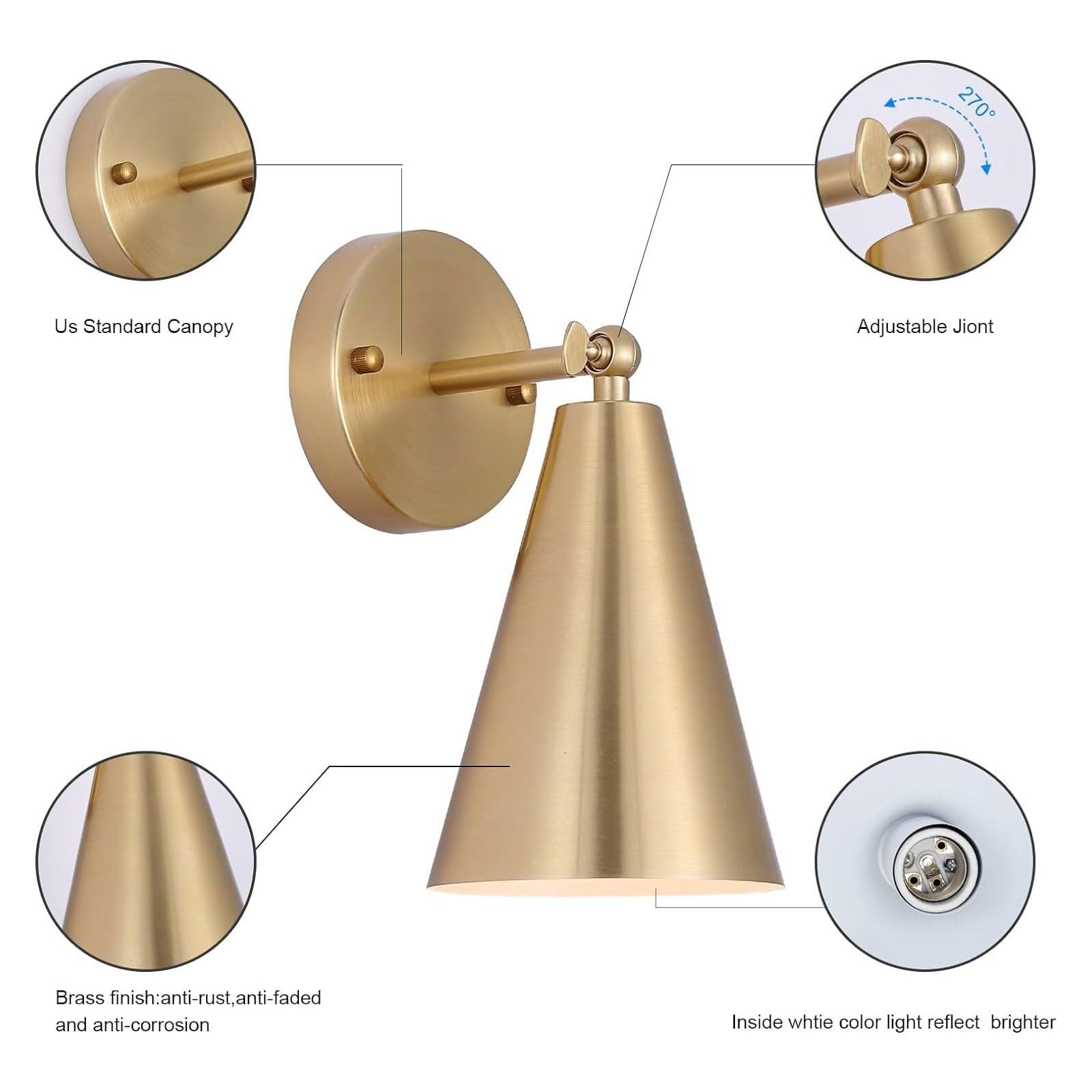 Genérico Aplique de Pared Rústico de Estilo Industrial con Brazo Articulado Ideal para Dormitorio Sala de Estar Y Estudio (1 Unidad / 2 Unidades) (D,1 Unidad)