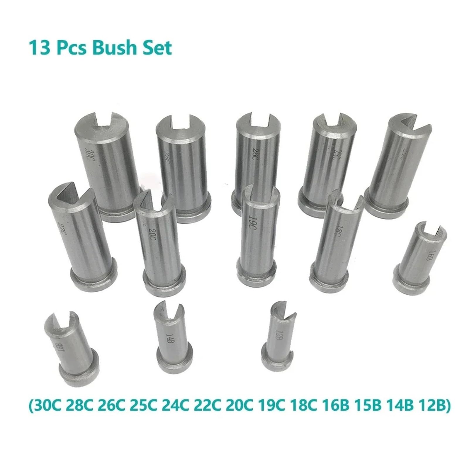 Kit de 22 brochas de chavetero de 4 mm, 5 mm, 6 mm y 8 mm de empuje, 13 casquillos y 5 calzas for mecanizado de metales CNC. Resistencia al calor