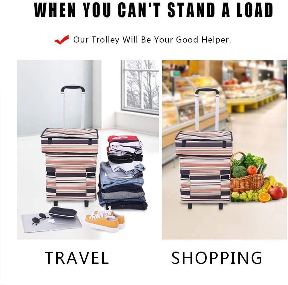 Einkaufstrolley Einkaufswagen-Trolley faltbar – 41 l Ladekapazität Aluminiumlegierung Zugstange große Kapazität… – Bild 3