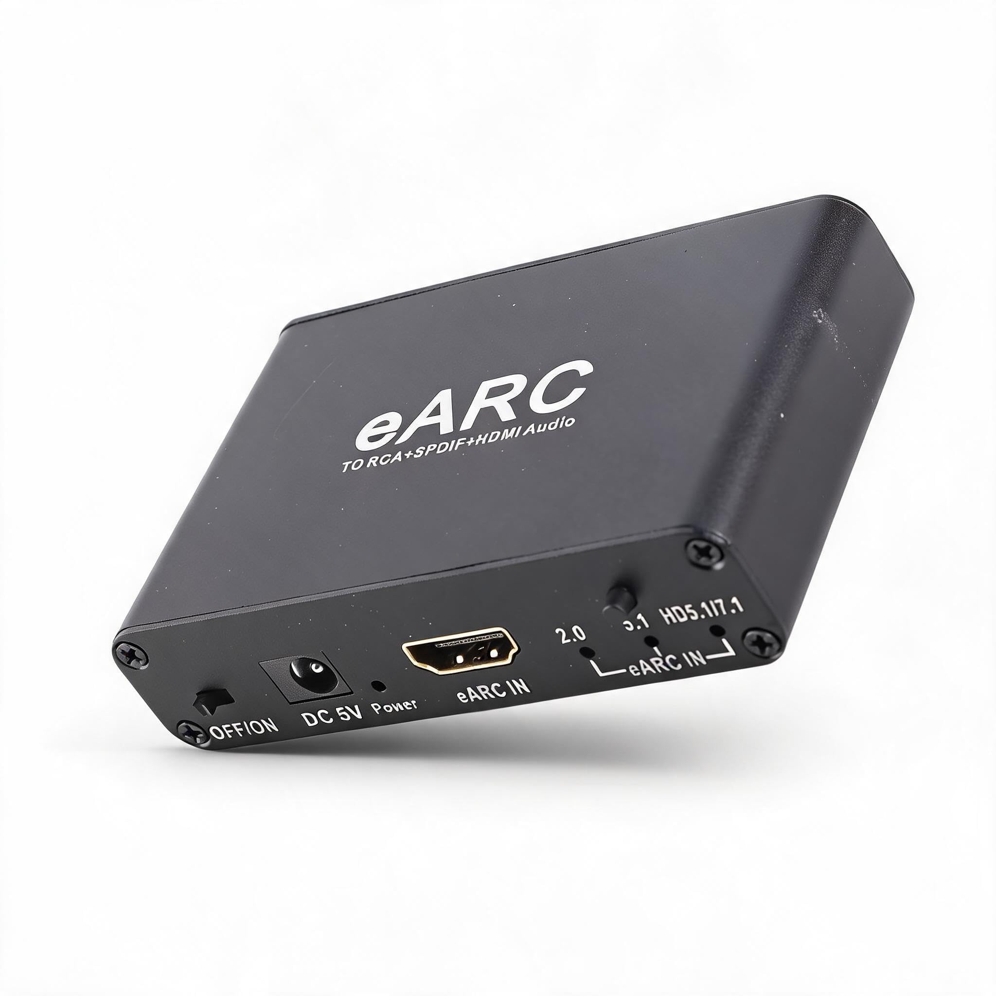 Estrattore Audio EARC, Convertitore HDMI per TV Non-ARC a Soundbar, con Uscite Ottica e Jack 3.5mm per Amplificatore