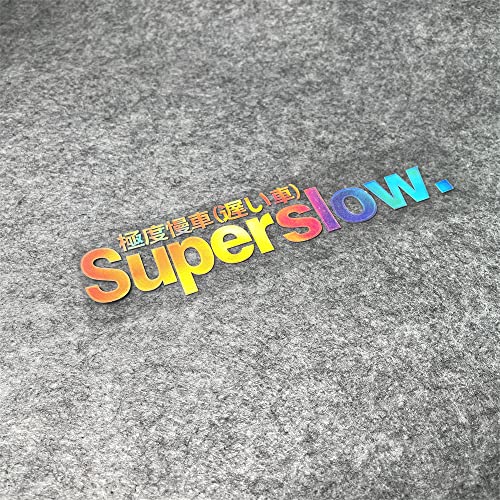 Car Styling Sticker For Japanese Superslow Snail Creative Words Auto Oil Tank Window Body Vinyl Computer Case Motocross Decals (I 20X4.5Cm Laser 1Pcs) #TOP1