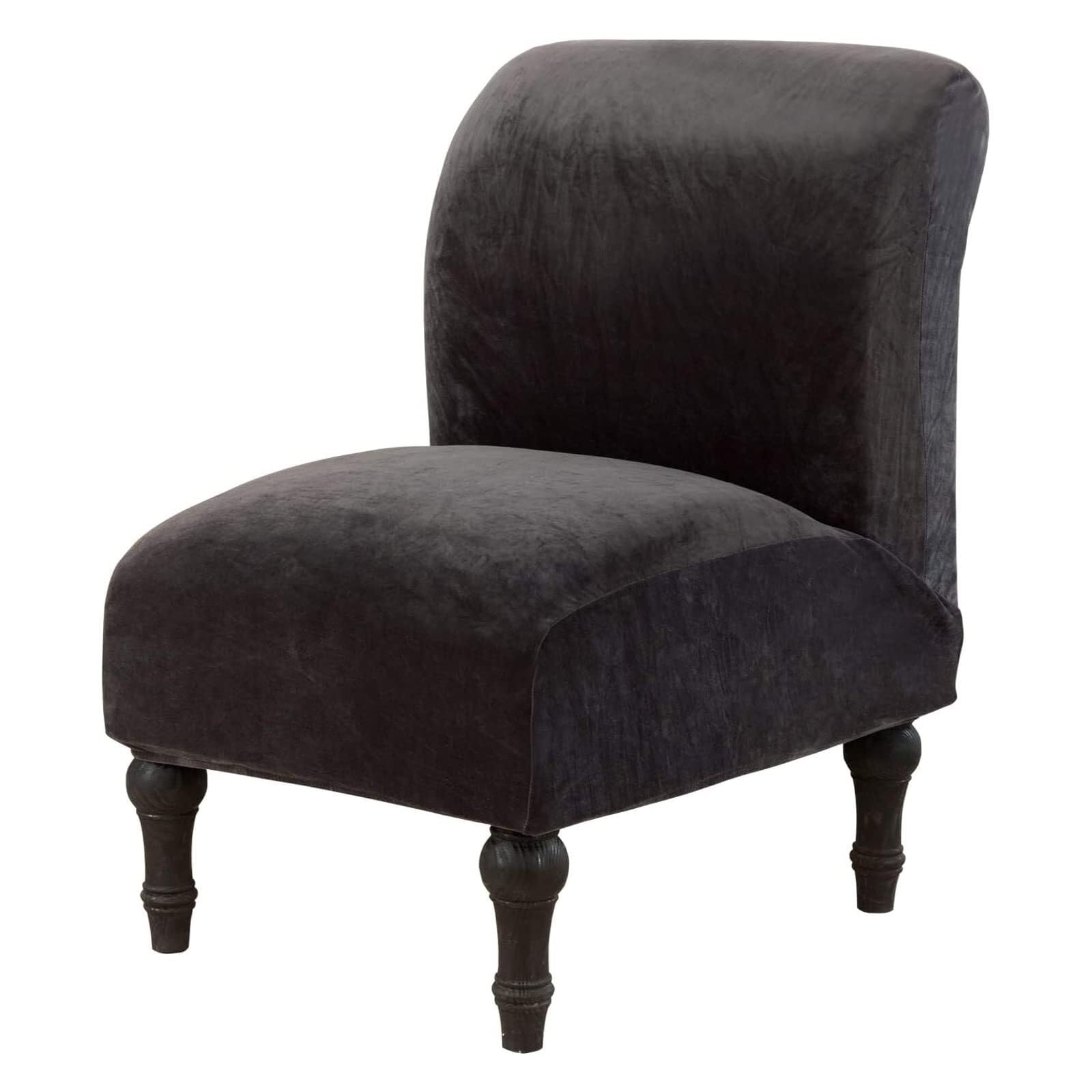 NMVAWIPT Velvet Armless Chair Covers, Stretch Slipper Slipcover, Nonslip Accent Protector, Machine Washable, Refresh Home Decor(#4)