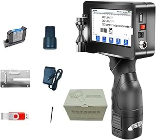 Handheld Printer, 600DPI 24 Language Barcode Hand Gun Printer 12.7mm Printing Height Portable Handheld Inkjet Printer Coding Machine for Handheld Inkjet Printer Coding Machine ( Color : Printer with 1