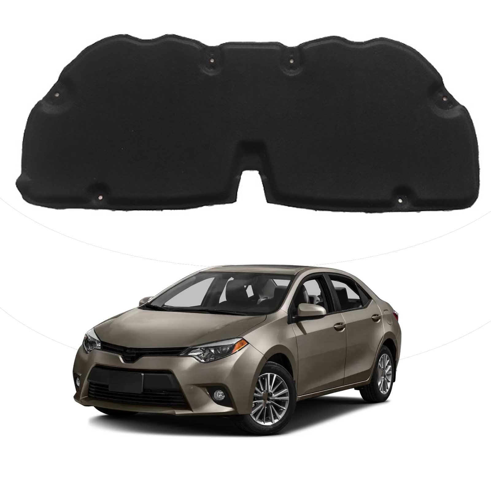 Papep Normal Heat Shield & Soundproof Cotton For Toyota Corolla 2014-2018, Bonnet Engine Insulation Mat, Noise Reduction Thermal Liner Cover For Car Hood