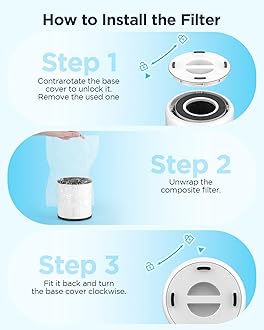 MOOKA Air Purifiers for Home Large Room up to 1076ft², H13 True HEPA Air Filter Cleaner, Odor Eliminator, Remove Smoke Dust Pollen Pet Dander, Night Light, B-D02L White