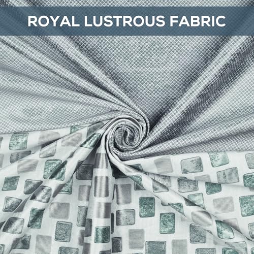 Image of Story@Home Window Curtains 5 Feet Long Set of 1 | Geometric Printed | Medium Room Darkening Curtain | Curtains for Living Room | (118 x 152 cm, Blue & Grey) | Perfect for Home Decor