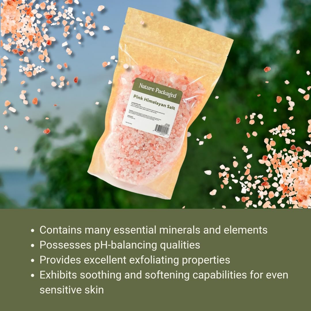 Pink Himalayan Salt (16oz) - Direct from The Himalayan Mountains - Pure Coarse Grain Organic Salt for Body Scrubs, Adding to Baths, and Foot Soaking 4 Packs