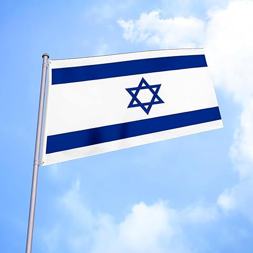 Miniatura 5 de Bandera de Estados Unidos e Israel, bandera de la amistad israelí estadounidense de 2 x 3 pies, banderas israelíes de colores vivos y ojales de