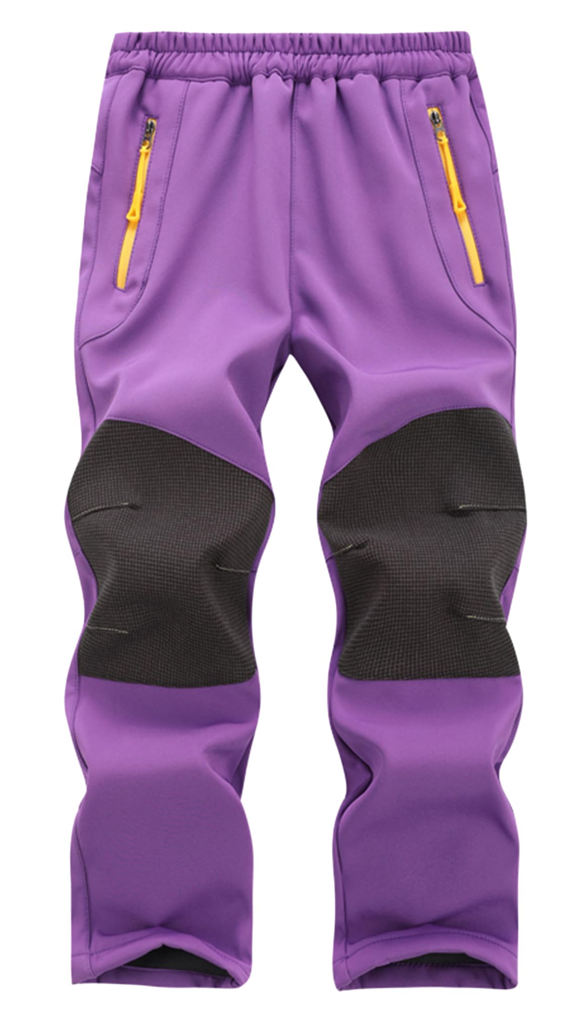 Maeau Pantalones de invierno para niños y niñas, forrados, cálidos, impermeables, para niños de 4 a 14 años, para exteriores, resistentes al viento, pantalones de invierno con forro polar, pantalones