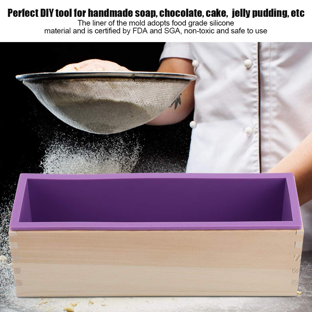 Stampo in silicone per sapone rettangolare di grande capacità da 1,2 l, stampo in silicone per sapone per pane, stampo per pagnotta di sapone, stampo per saponetta grande, stampo per sapone a