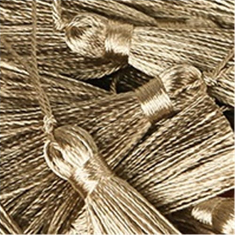 Handmade Tassel 50pcs 9.5cm/3.75 Inch Key Tassels, Polyester, DIY Handmade Bookmark for Crafts Accessories of Home(BEIGE)