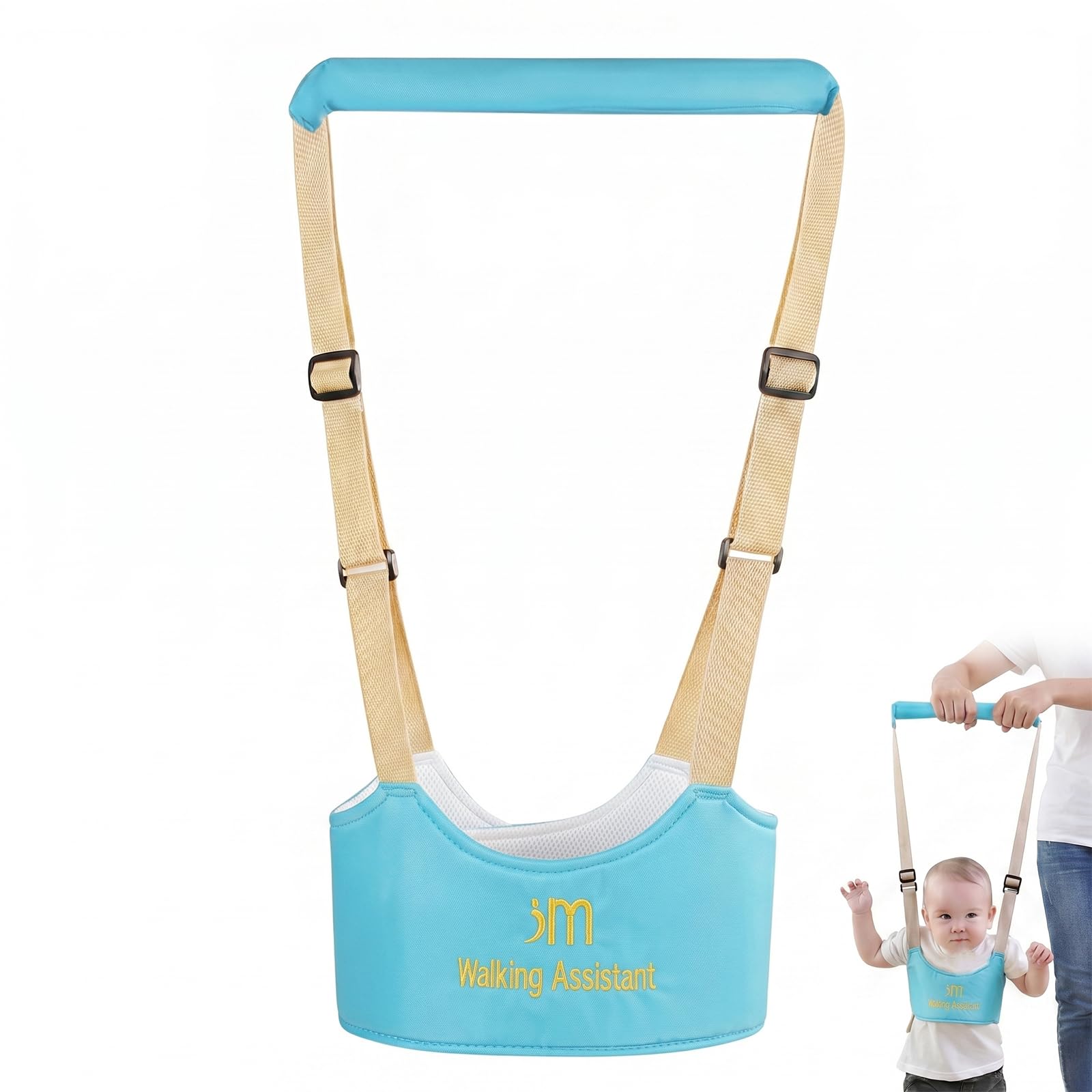 SIVZUMO Child First Steps Braces - Adjustable and Safe Walking Harness, Baby Walking Aid with Ergonomic Support, Safety Belt for Learning to Walk, Blue