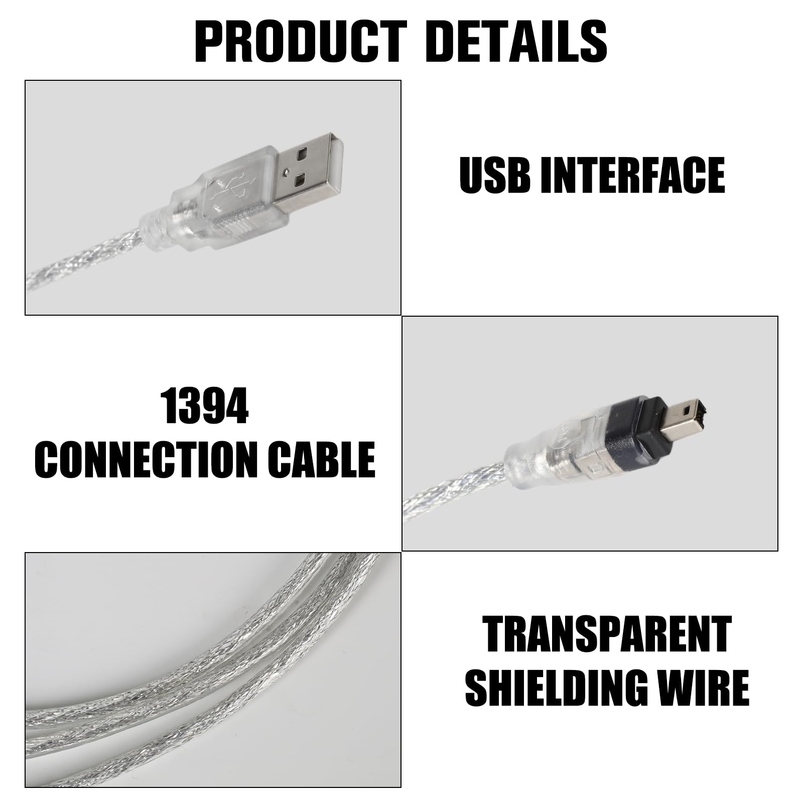 FireWire na USB C 1394 4-pinowy kabel przejściowy męski