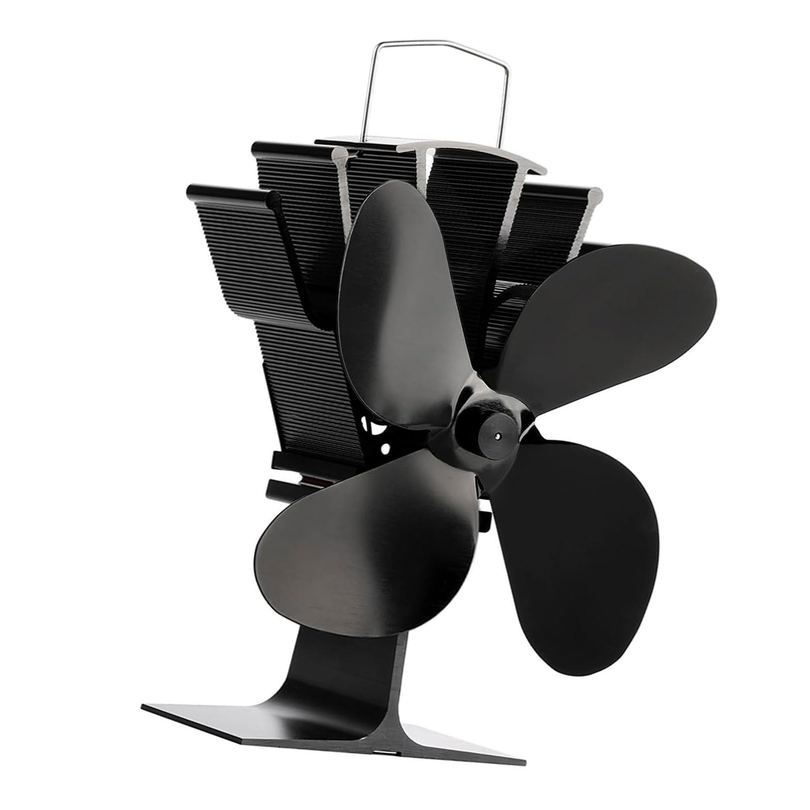 Aluminum Firepit Fan Heat Started Quiet Motor 4 Sharpeners Overwarm Security for Air and Combustion Ovens Thermoelectric Stove Fan