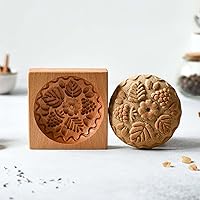 Vista 20 de Molde de galletas de madera, molde de horneado 3D, herramienta de horneado para manualidades y decoración con relieve, adecuado para Halloween