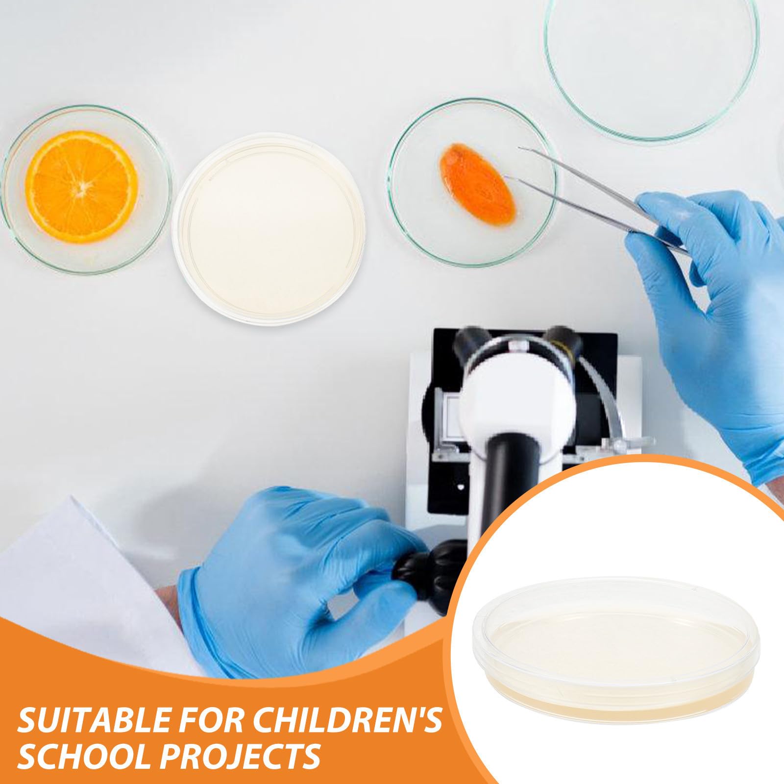 Genérico 20 Placas de Petri Redondas Agar Nutritivo Prepoured para Cultivo Celular y Hongos, Material Ps, Ideales para Pruebas Científicas en Laboratorio
