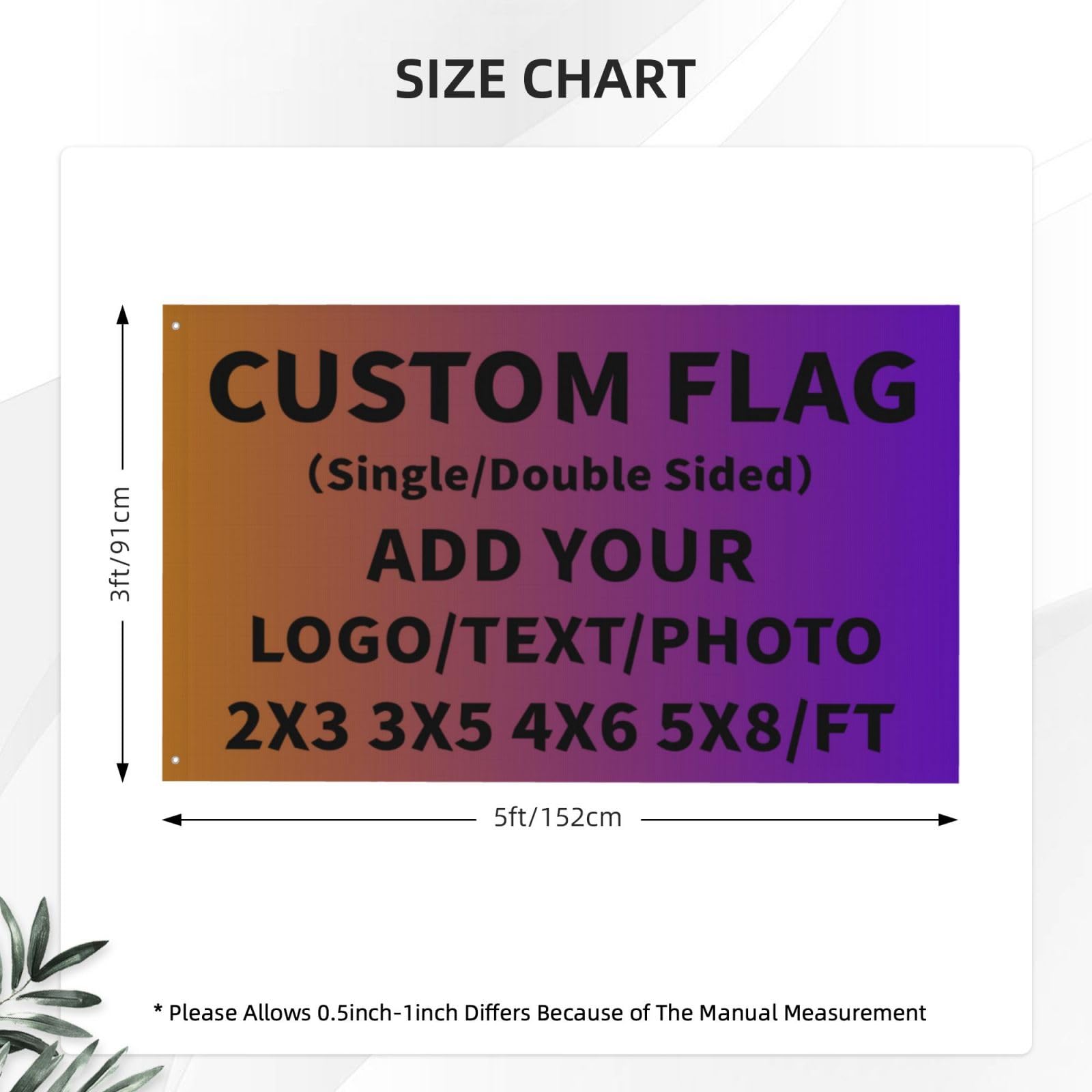 Drapeau Ou Bannière Personnalisable - Ajoutez Votre Logo/Photo/Text - Taille 3x5 Pieds (Simple Face) - Idéal Pour Jardin, Événements, Décoration - 7