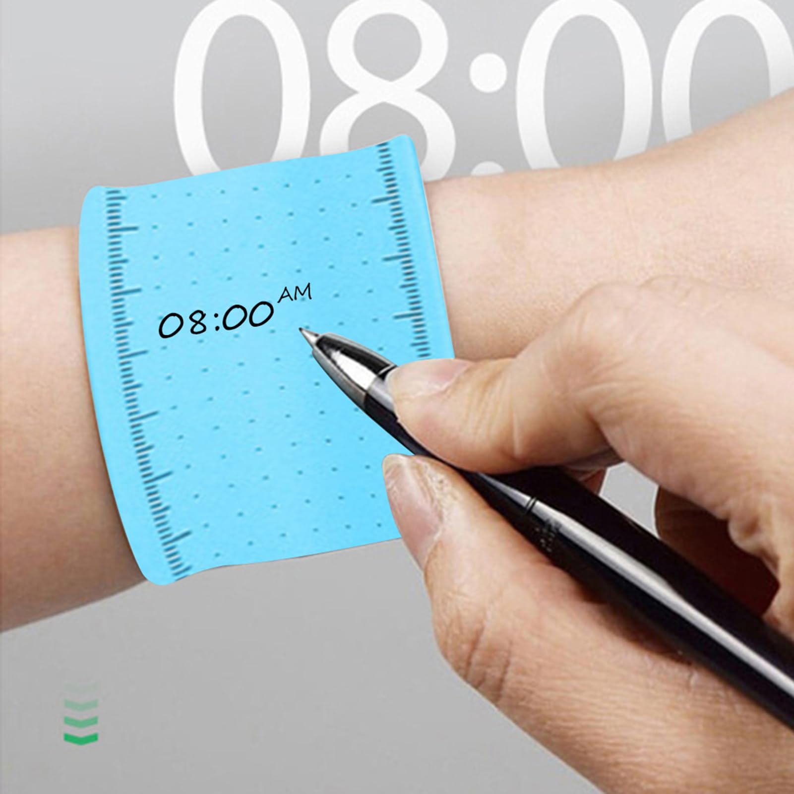 Bracelet Mémo Réutilisable En Silicone – Effaçable, Avec Règle Et Stylo, Pour Tâches, Fitness, Liste De Courses