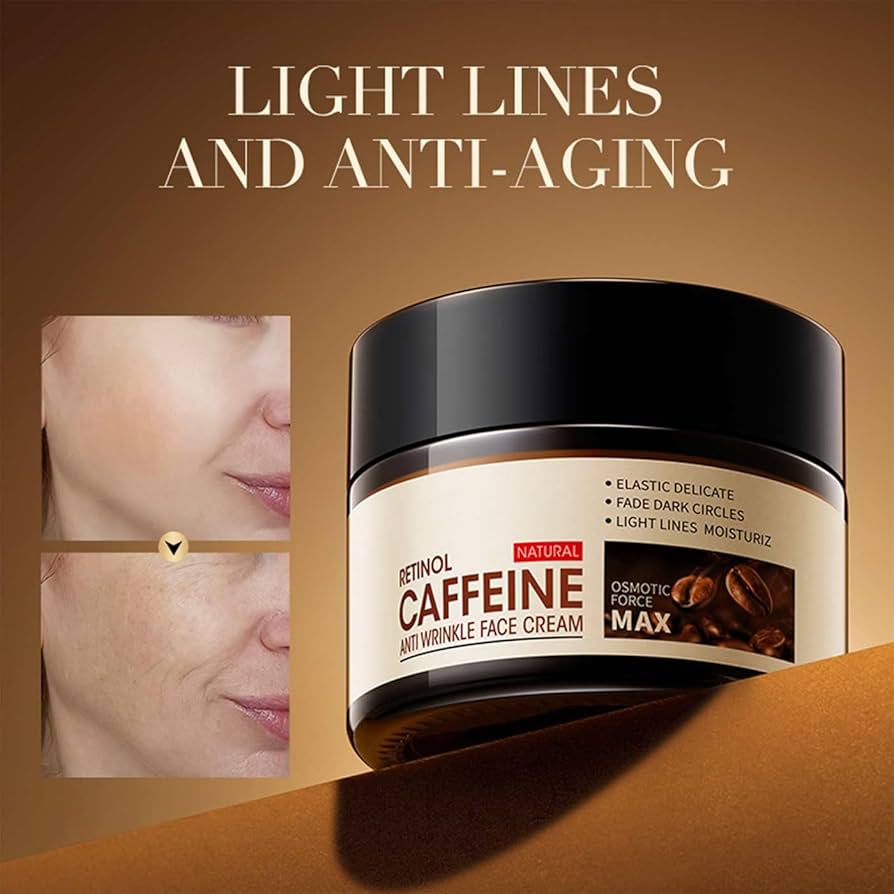 Moisturising Retinol Caffeine Anti-Wrinkle Cream, Pack of 2 Retinol Cream for the Face Against Ageing, Night Cream Against Wrinkles, Care for the ...