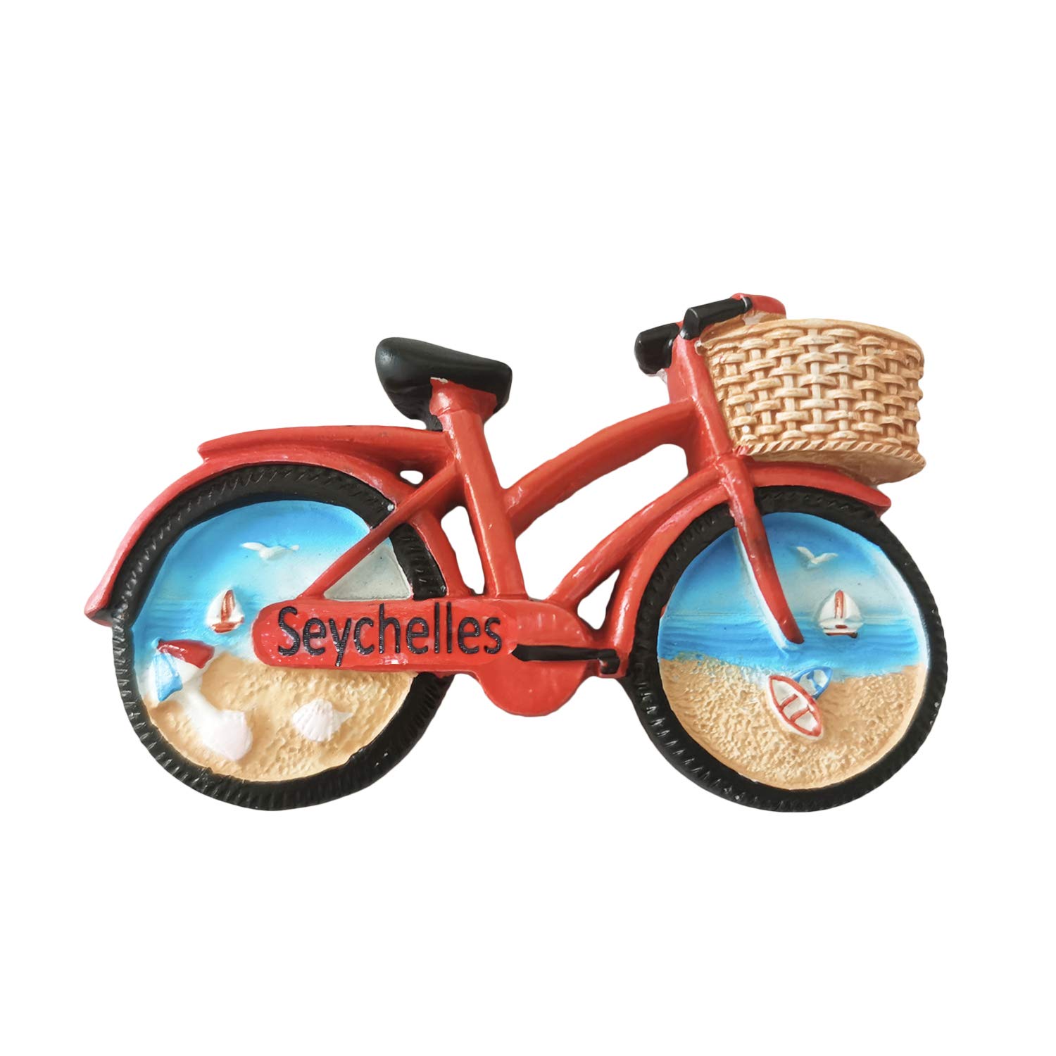 Wedare Magnet Souvenir Seychelles 3D Bicycle-Shaped Fridge Gift,Handmade Home & Kitchen Decoration Seychelles Refrigerator Collection