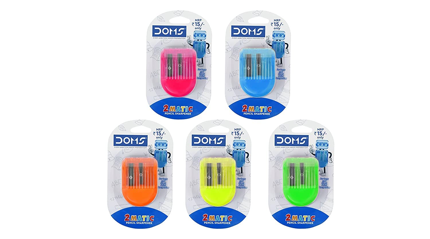 Doms 8712 2Matic Pencil Sharpener Blister Pack 1 Pcs