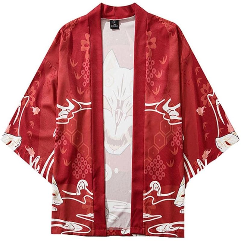 トップス ポケットいっぱい Talaestie メンズ シャツ 羽織り和風 和式パーカー ｔシャツ 七分袖 カーディガン長袖 薄手 和柄 法被 ゆったりプリント 日焼け止め レトロ カットソー ファッション 軽い ひんやり 速乾 和装 通気性 お宮参り撮影 春夏用 夏祭り 秋祭り Z7