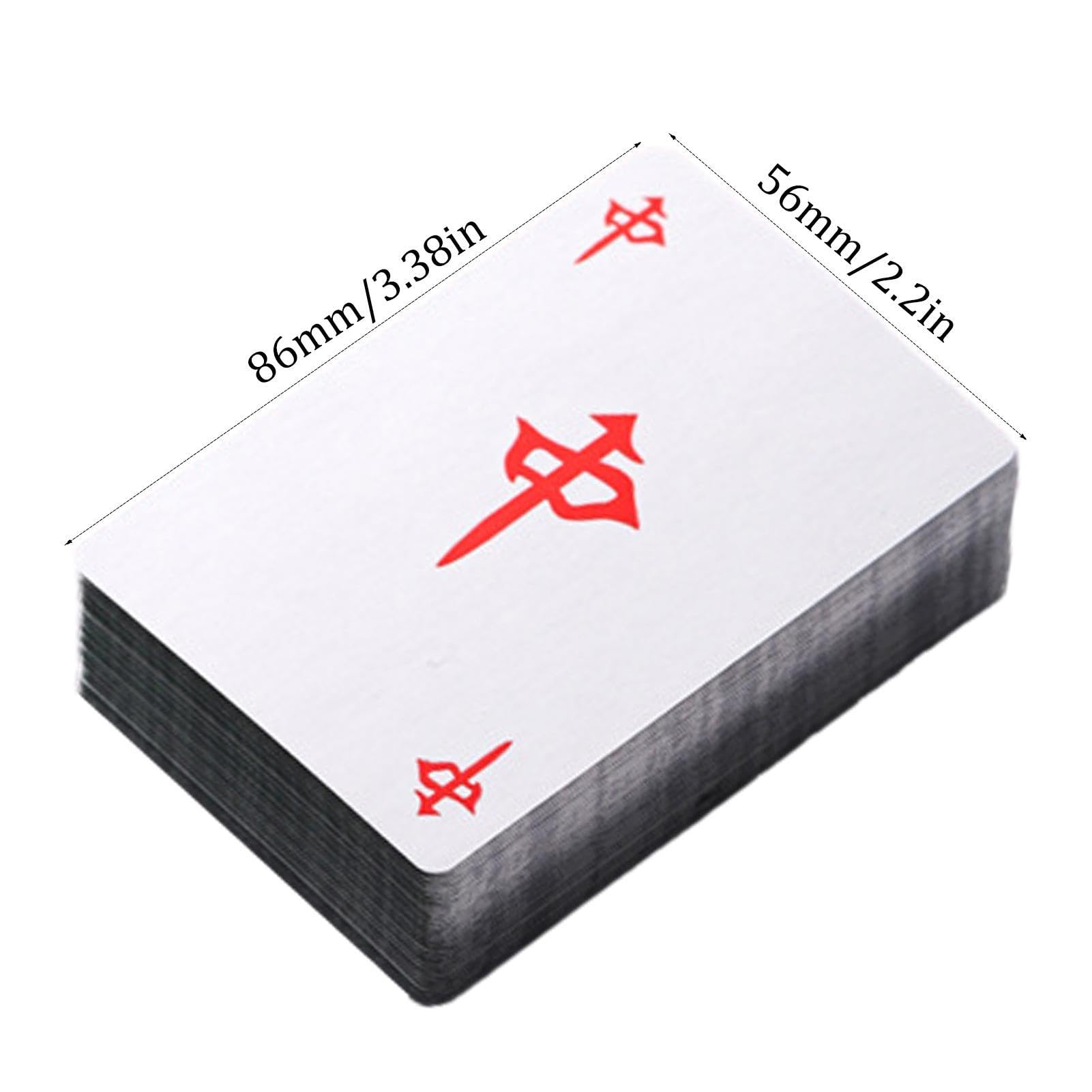 Zestaw kart Mahjong, karty do gry Mahjong, tradycyjne karty mahjong, kompaktowe, lekkie, bezg? ?ne, chi?skie karty do gry z kostkami, do domu, podró?y, na kemping, imprezy, spotkania towarzyskie