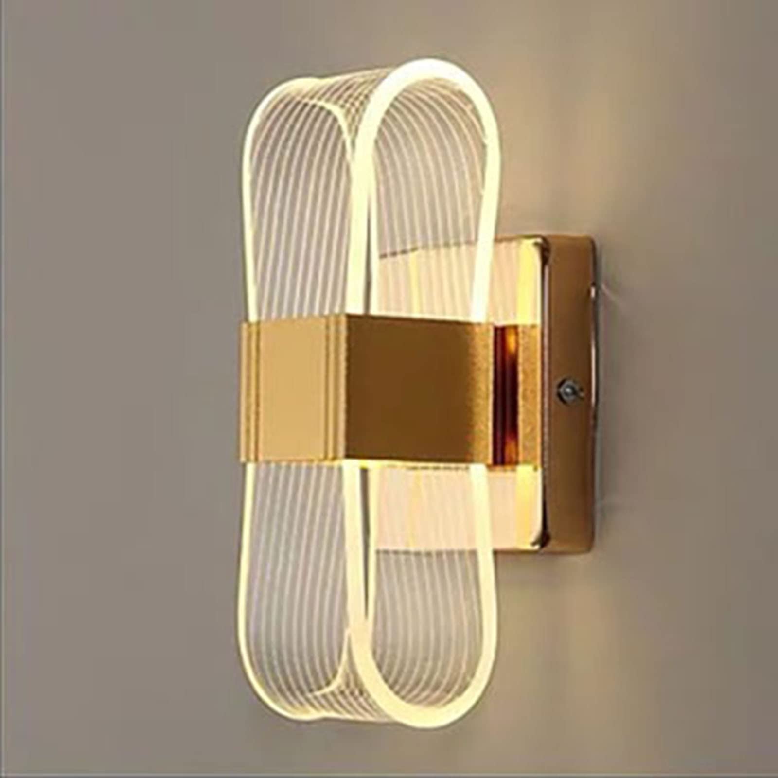 SXWNBIFH wall lamp Modern LED Wall Light, Indoor Acrylic Wall Lamp 12W Dimmable Mounted Sconce Lighting for Living Room Bedroom Hallway Dining Room Stairs,Gold B