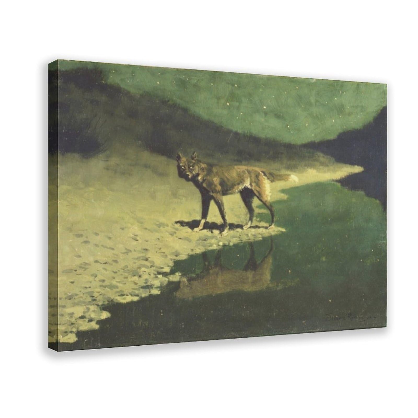 Loup au clair de lune Remington impression toile de qualité - 8