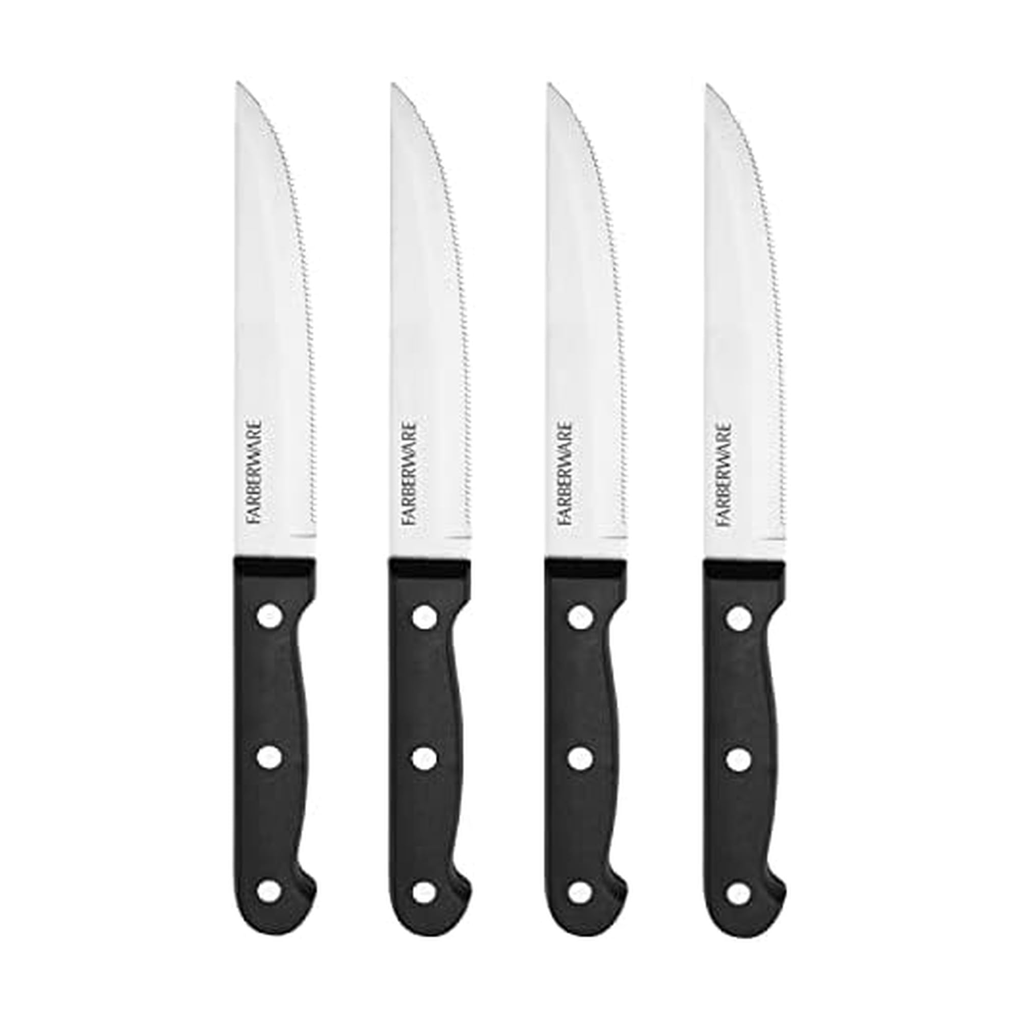 Farberware 4-Piece Full-Tang Triple Rivet 'Never Needs Sharpening' Stainless Steel Steak Knife Set