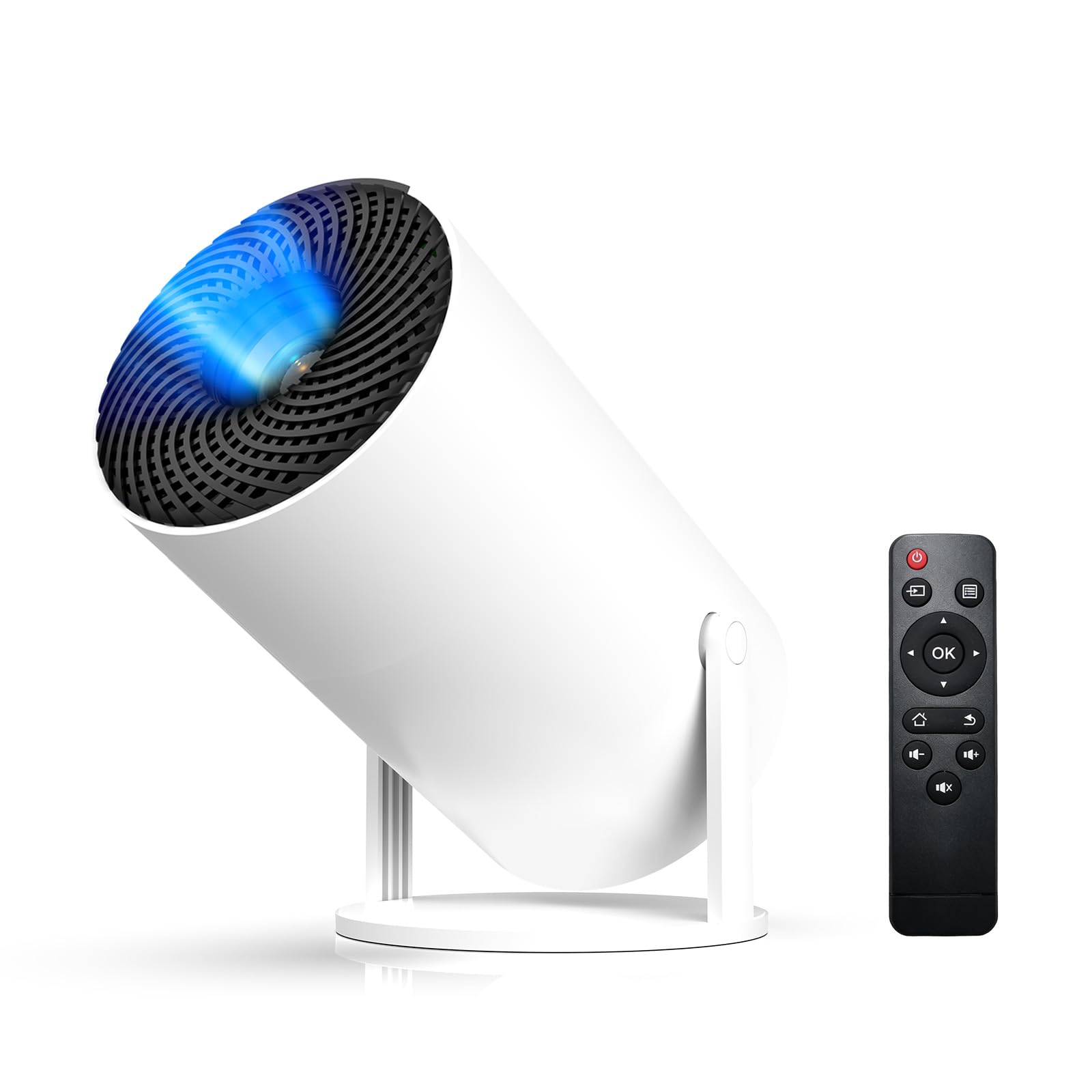 Tecaki プロジェクター 家庭用 超小型【2026新モデル・Android TV搭載・270°回転】天井投影 1080P 4K対応 高輝き度25000LM 短焦点 Wifi-6 大画面投影 自動台形補正 Bluetooth5.4 操作簡単 ぷろじえくたー 50%ズーム ホームシアター 静音 HiFiスピーカー 自動スリップ スマホ/パソコン/PS機/DVD/SWITCH対応 日本語説明書