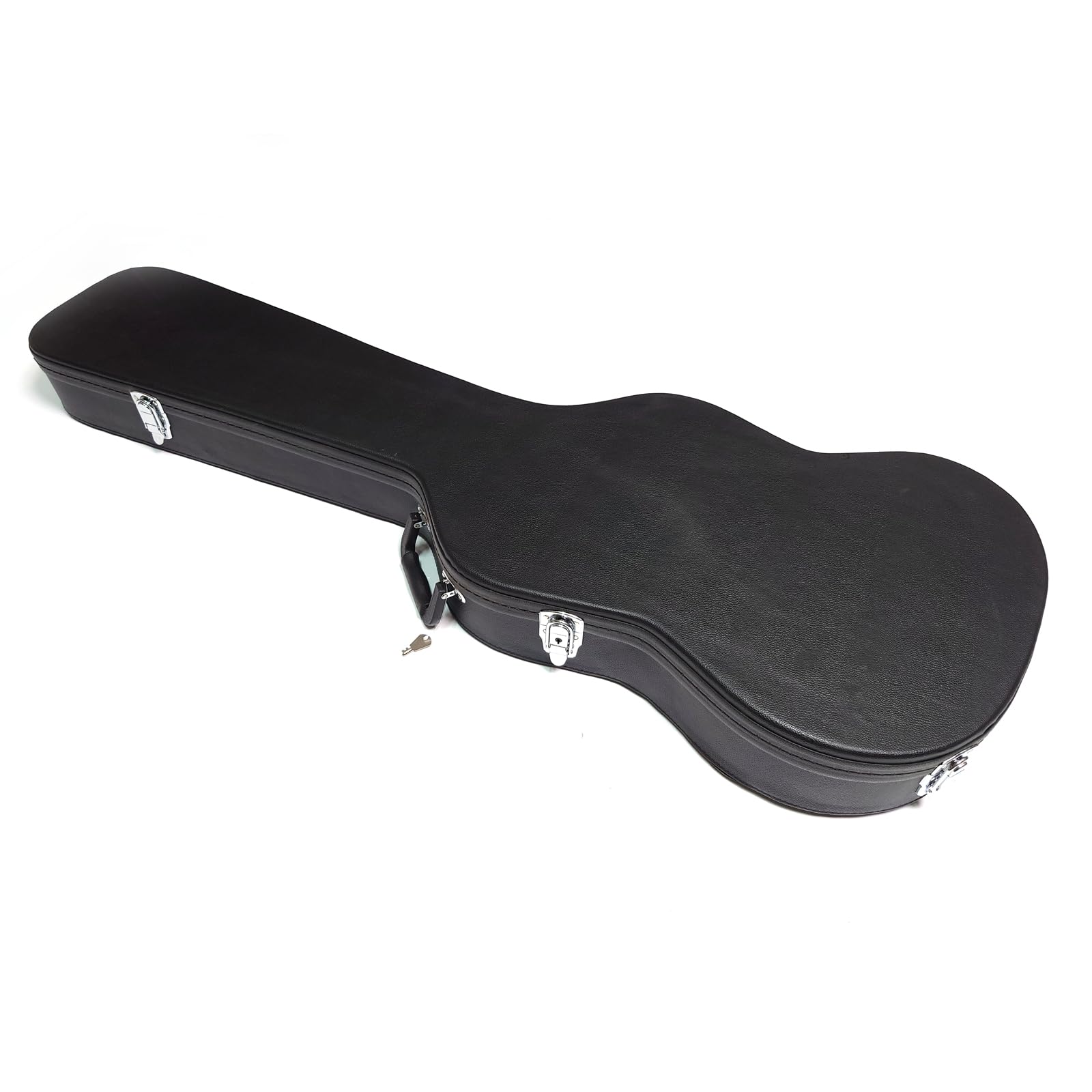 Premium Hard Shell Electric Bass Guitar Case for Universal Fit, Waterproof Leather, Plush Interior with Storage Compartment, Durable & Portable for Travel, Black Exterior and Interior