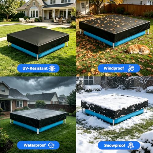 Cubierta rectangular para piscina mini 4 x 4 pies miniatura 4