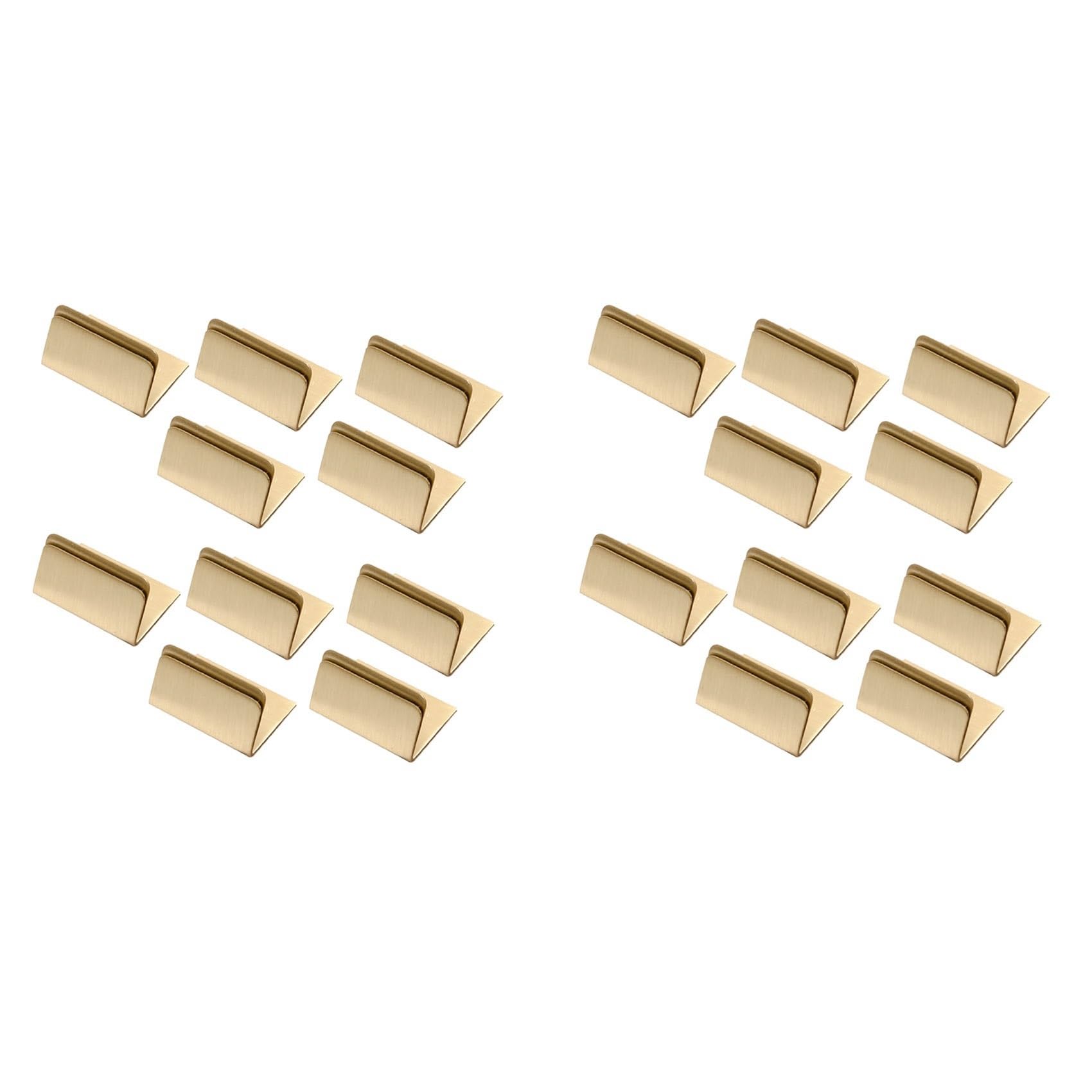 Jnchdghwa Place Card Holders Brass 20Pcs Wide Size Vintage Table Card Holder Antique Small Table Card Stands Memo Price Tags