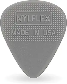 D'Addario Accessories Palhetas de guitarra Nylflex - palhetas de guitarra de nylon com aderência - Ótimo para sons elétricos vintage e dedilhação acústica - pacote com 10, médio (0,75 mm)